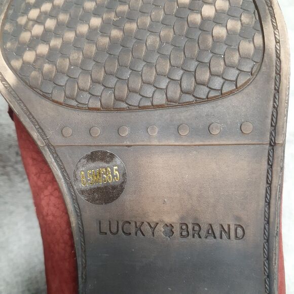 Lucky Brand Joelle Western Leather Ankle Boots Booties Red Cowgirl Size 8.5M - Picture 9 of 12